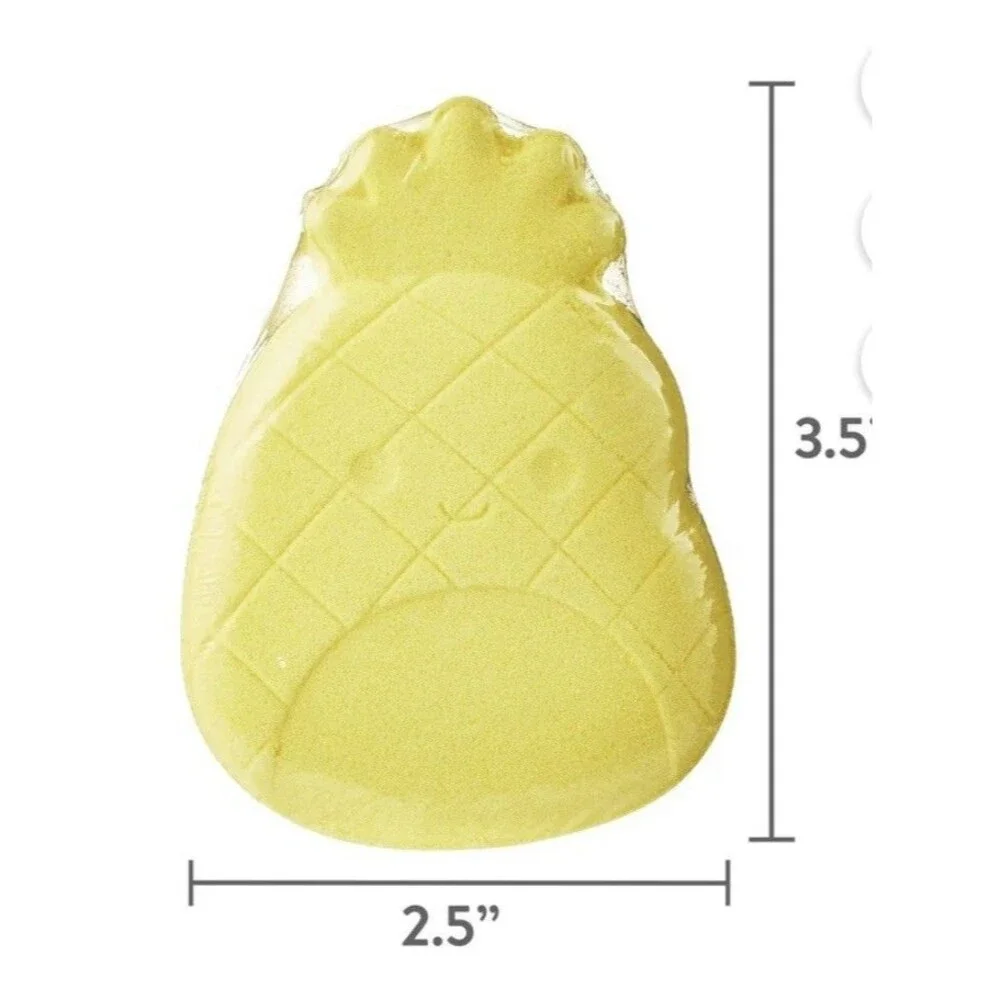 2x Squishmallows Bath Bomb Pineapple/Green Apple Scented w/Surprise Charm 5.29oz